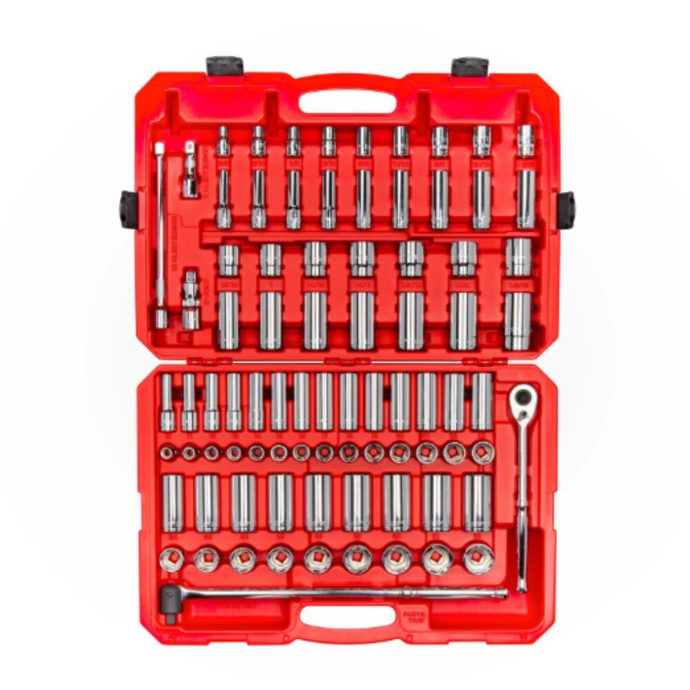 1/2 Inch Drive 6-Point Socket and Ratchet Set with Case, 83-Piece (3/8 - 1-5/16)